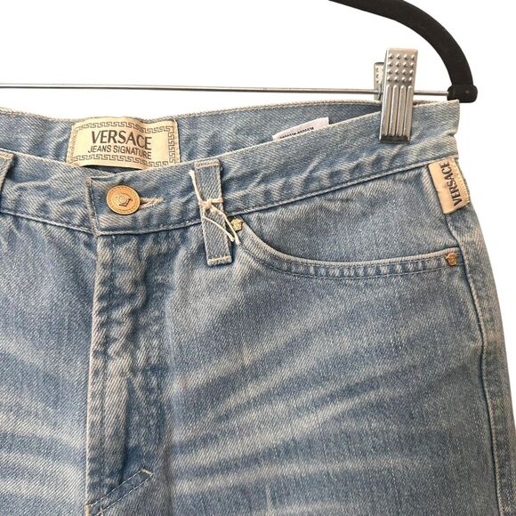 VERSACE JEANS SIGNATURE Vintage Slim Faded Jean Shorts Sz 31 - Picture 6 of 7